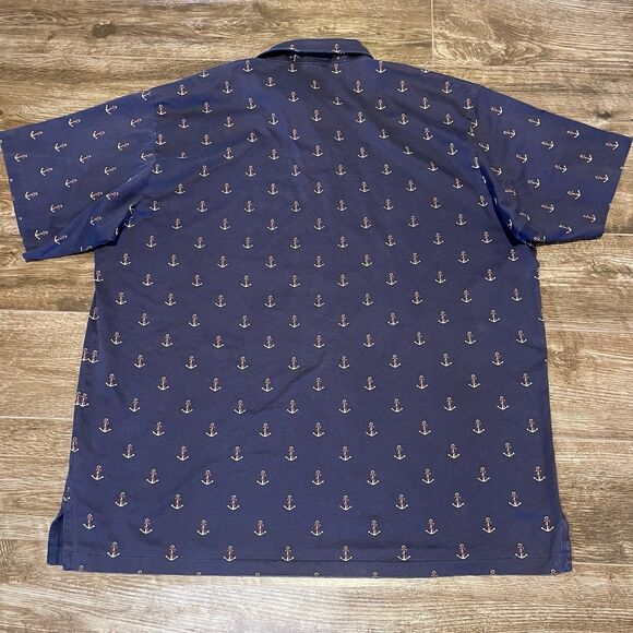 Vintage Polo Ralph Lauren Shirt Mens XL Blue Anchors AOP Boating Geometric - Picture 7 of 13